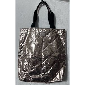 Victoria's Secret Rose Gold Chevron Quilted Tote Bag